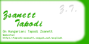 zsanett tapodi business card